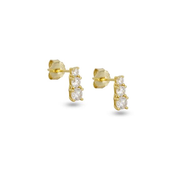 Orecchini Dilvdò Donna Drop Stud in Argento Zircone ORTROB - ORTROB